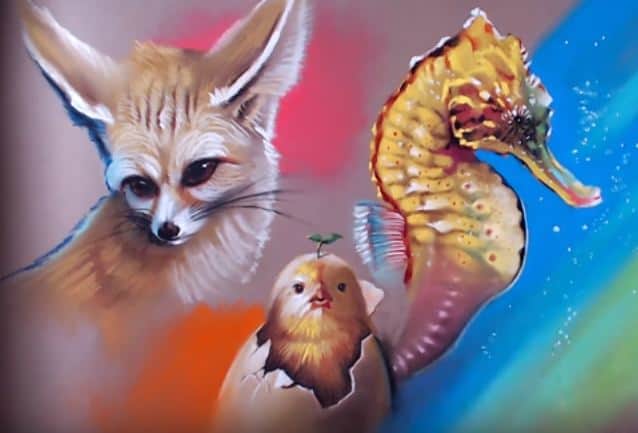 Animal Doodle – Soft pastel drawing by pencil