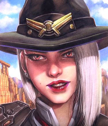 How to draw Ashe from the game Overwatch