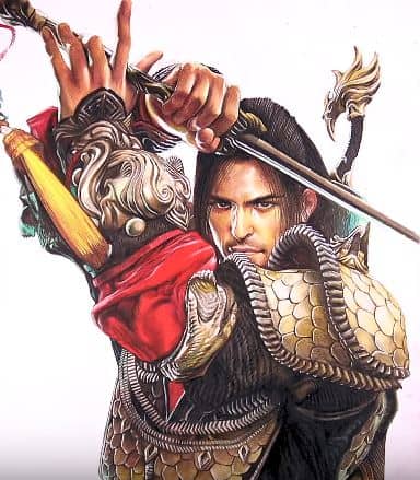 How to draw Blade Master from mobile game Black Desert Mobile