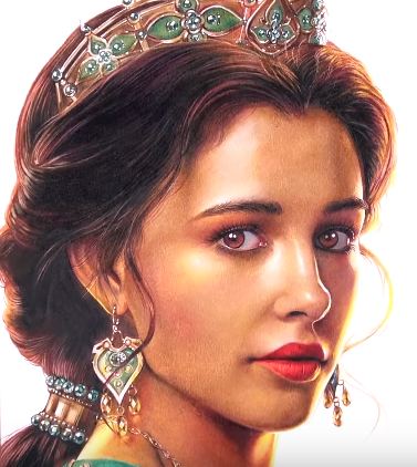 How to draw Princess Jasmine (Naomi Scott) from Aladdin