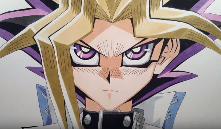 How to draw Yami Yugi from Yu-Gi-Oh step by step