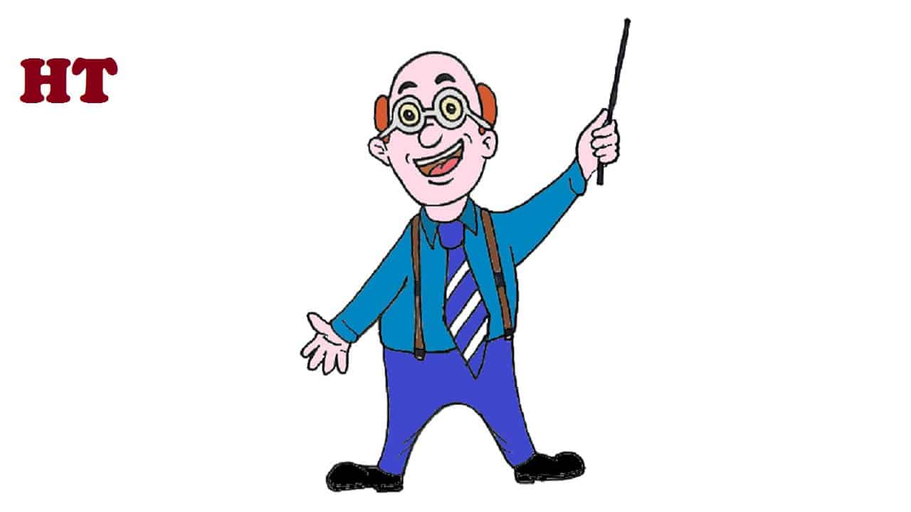 How to draw a cartoon professor step by step