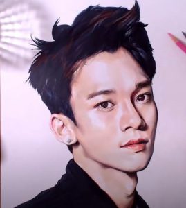 How to draw Chen (Kim Jong-dae) from the K-pop boy group EXO