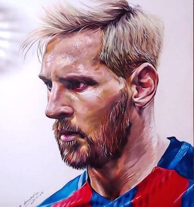 How to draw Lionel Messi by pencil