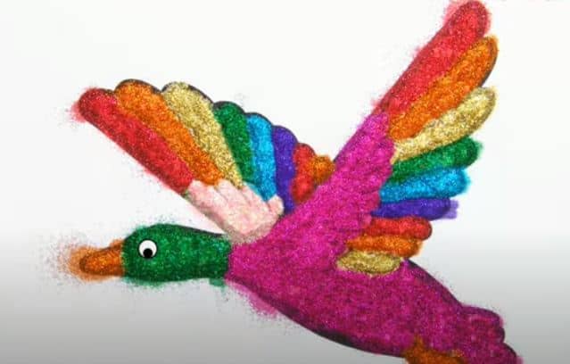 Glitter Rainbow Mallard Coloring Pages – How to draw a Mallard duck