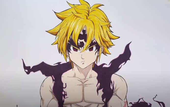 How to draw Meliodas Assault Mode From Nanatsu No Taizai