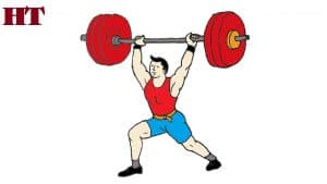 How to draw a cartoon Weightlifter athlete