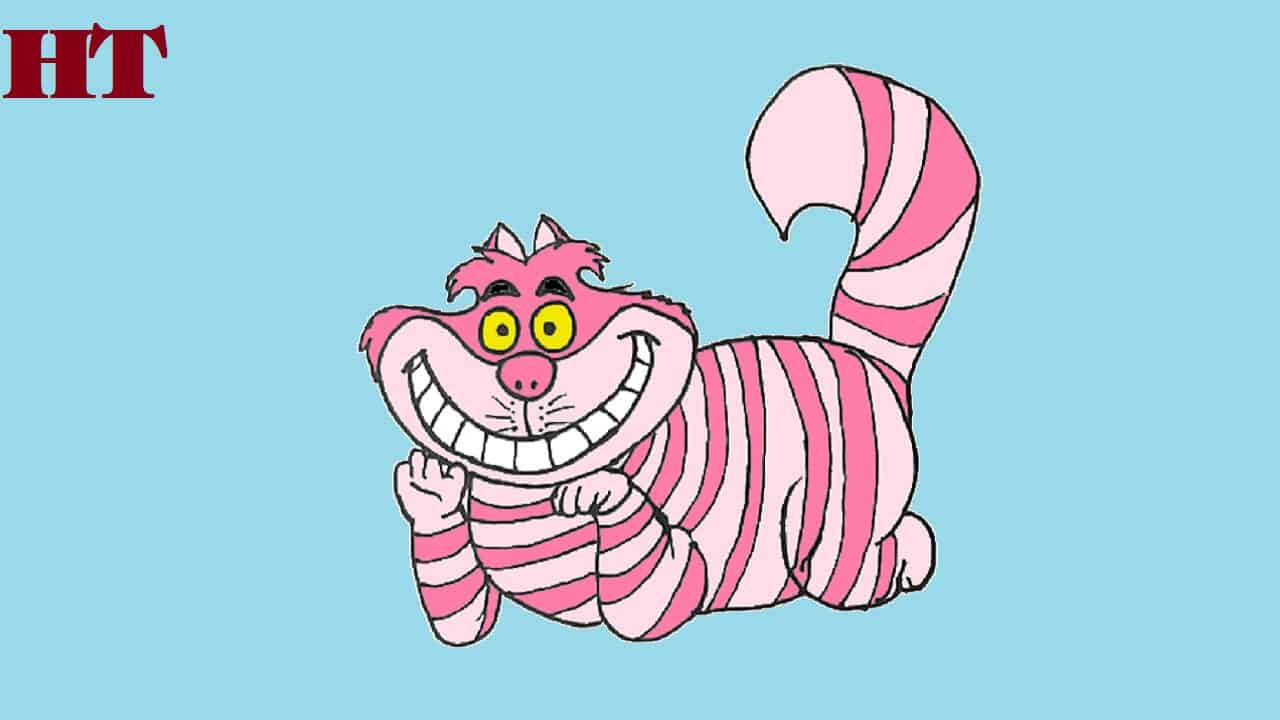 How to draw a cheshire cat step by step
