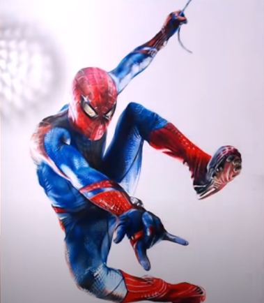 How to draw spiderman realistic by colored pencil