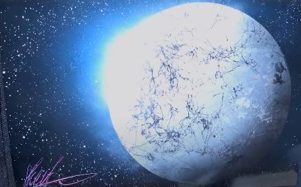 MARBLE PLANET PAINTING – SPRAY PAINTING ART