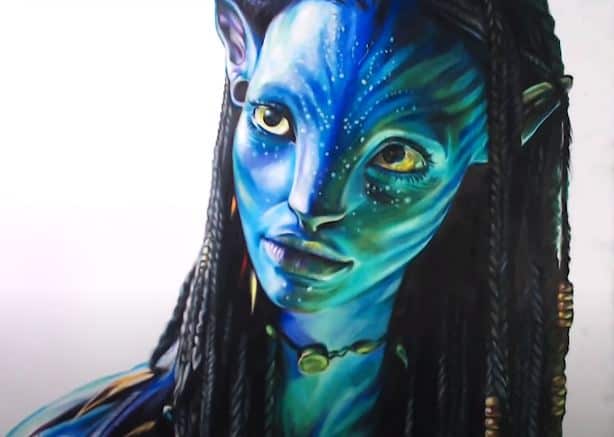 How to Draw Neytiri from AVATAR step by step