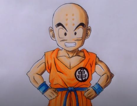 How to draw KRILLIN from DRAGON BALL Z step by step