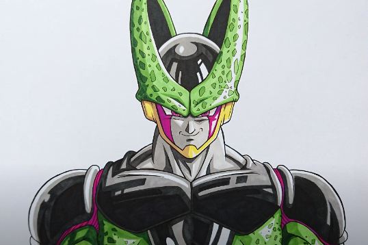 How to draw cell from dragon ball z step by step