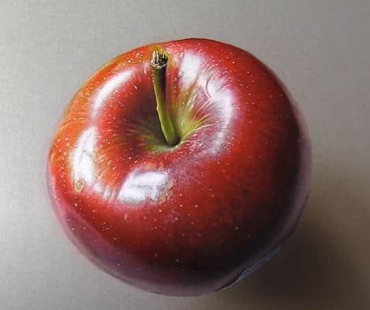 How to draw a 3D Apple by pencil
