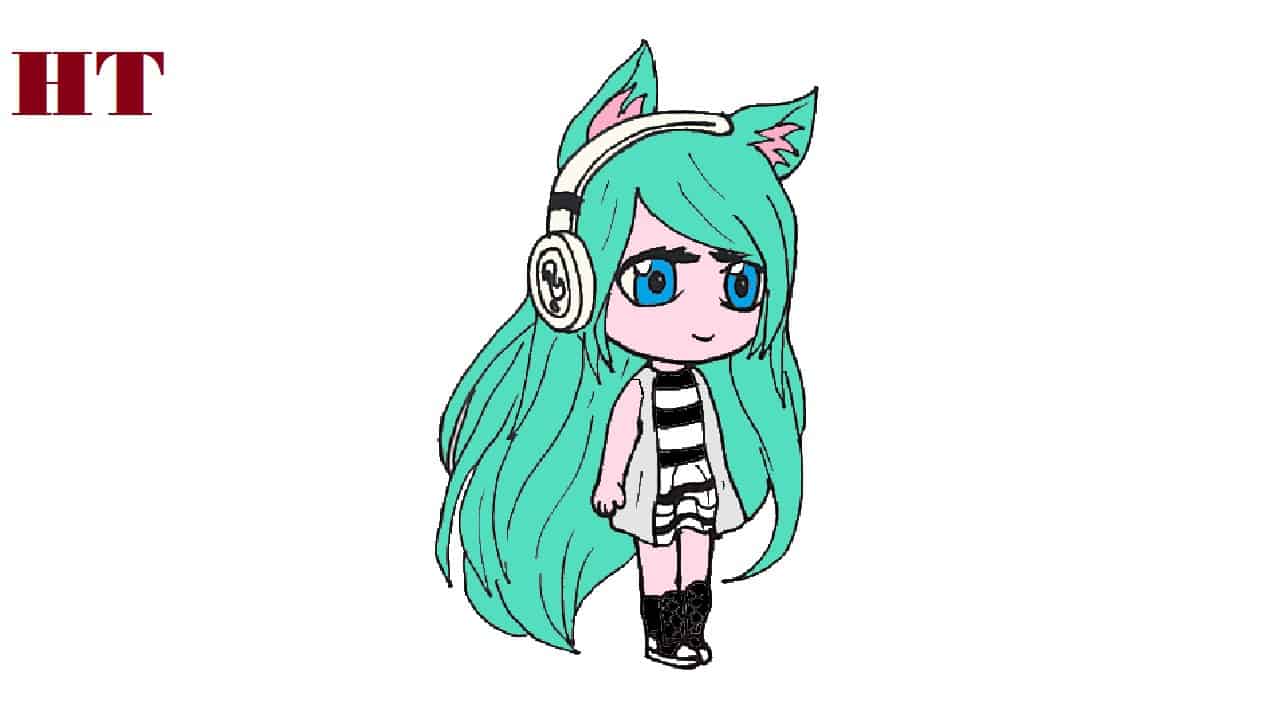 How to draw a gacha life girl step by step