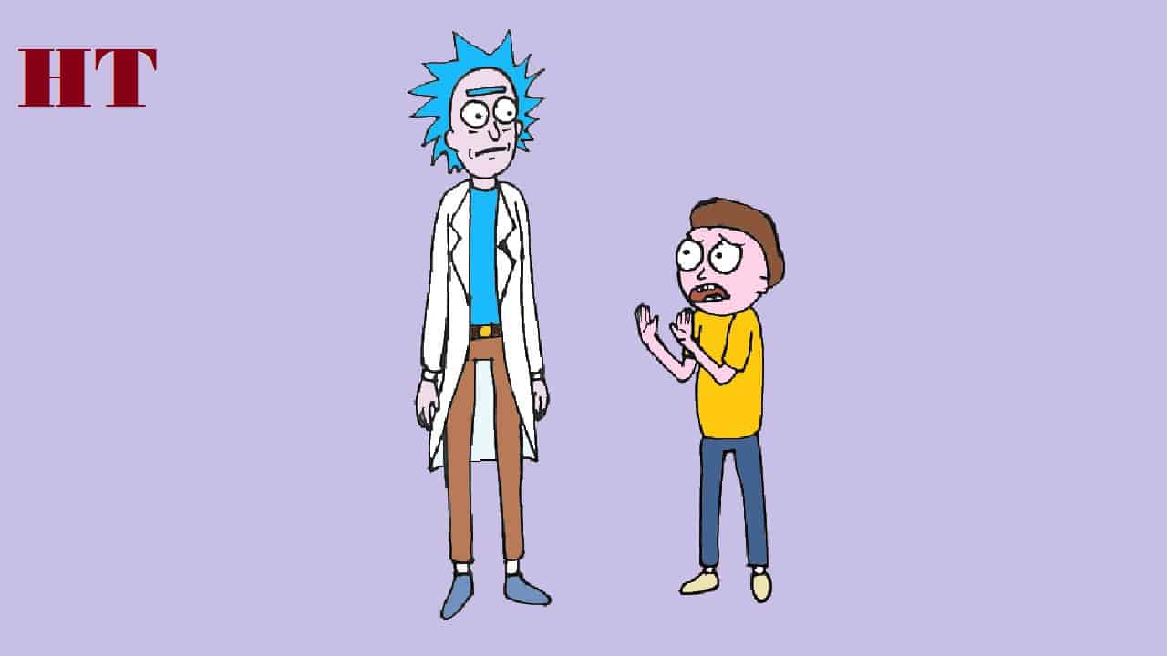How to draw rick and morty easy