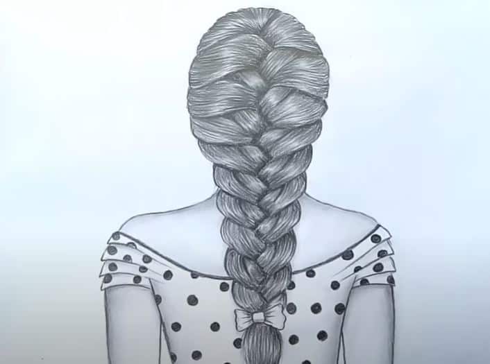 How to draw a braid step by step | Easy way to draw Girl hair