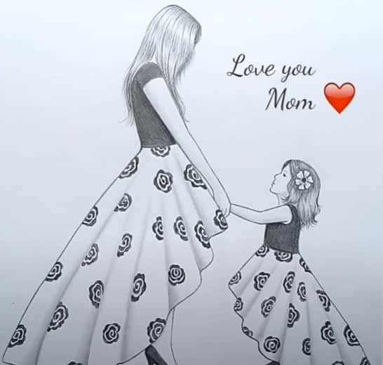 Mother’s Day drawings with Pencil step by step | How to Draw Mother’s Day