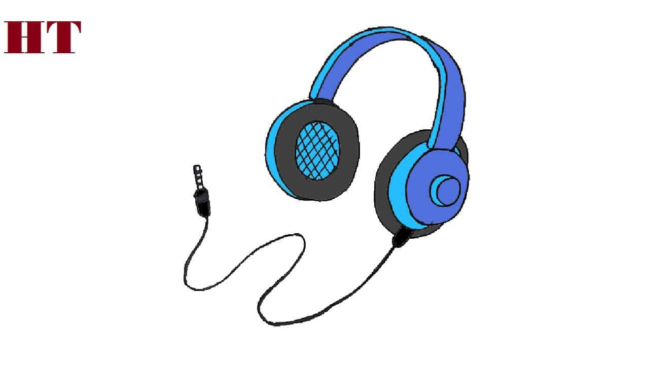 How to draw headphones step by step