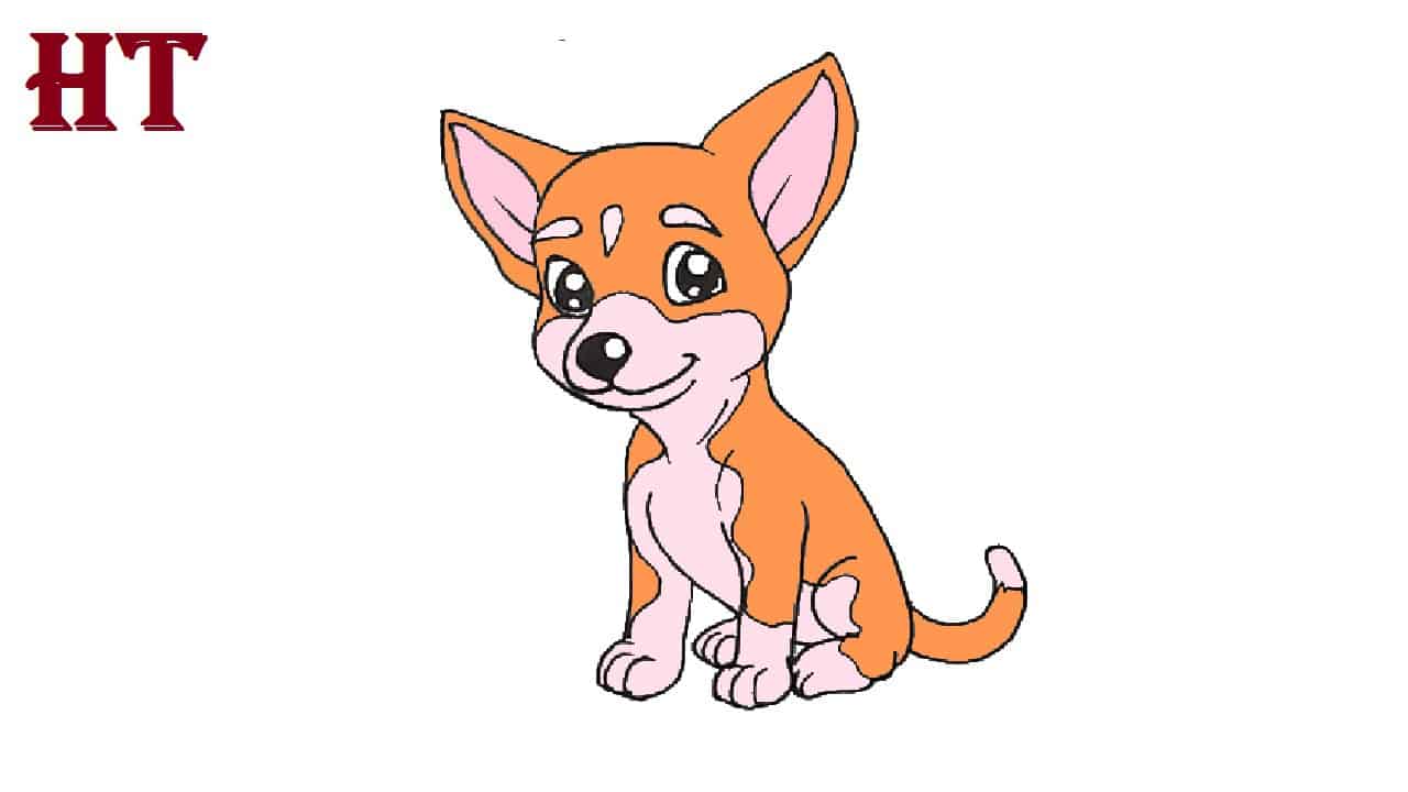 Chihuahua drawing step by step for beginners || Cartoon dog drawing easy
