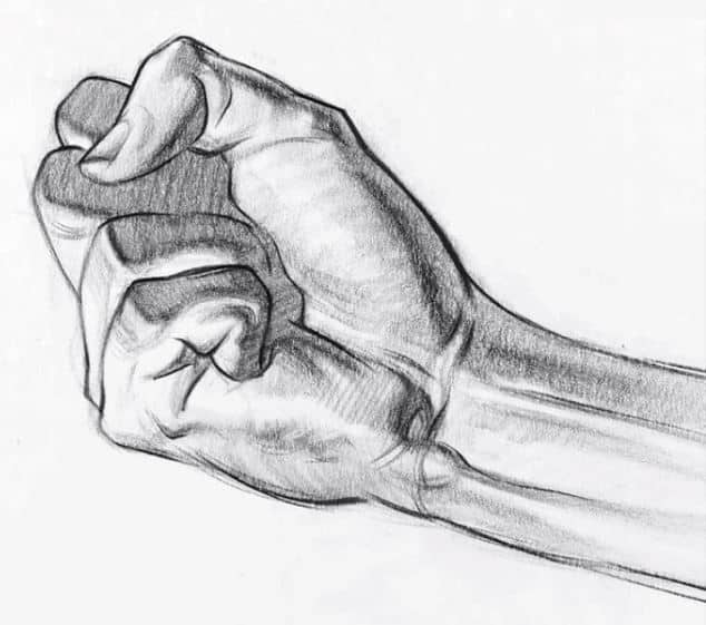 How to draw a Fist step by step for Beginners