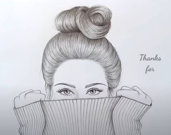 Hidden Girl face drawing for beginners || How to draw a girl with Pencil