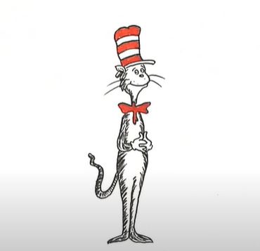 How to Draw The Cat in The Hat Step by Step
