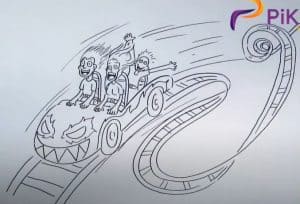 How to Draw a Roller Coaster Easy for Beginners