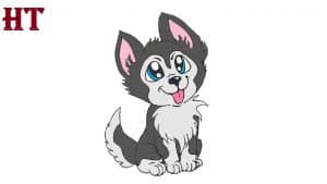 How to draw a Husky cute and easy