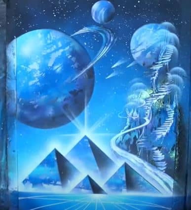 Pyramids and Space Painting || SPRAY PAINT ART