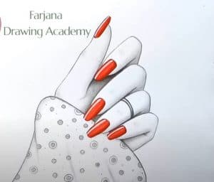 A Beautiful Girl Hand with nail-polish Drawing - Pencil Drawing Tutorial