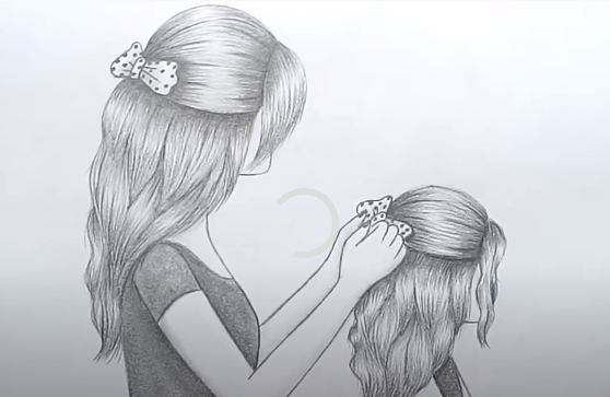 Mother’s Day Drawing with Pencil sketch Step by step