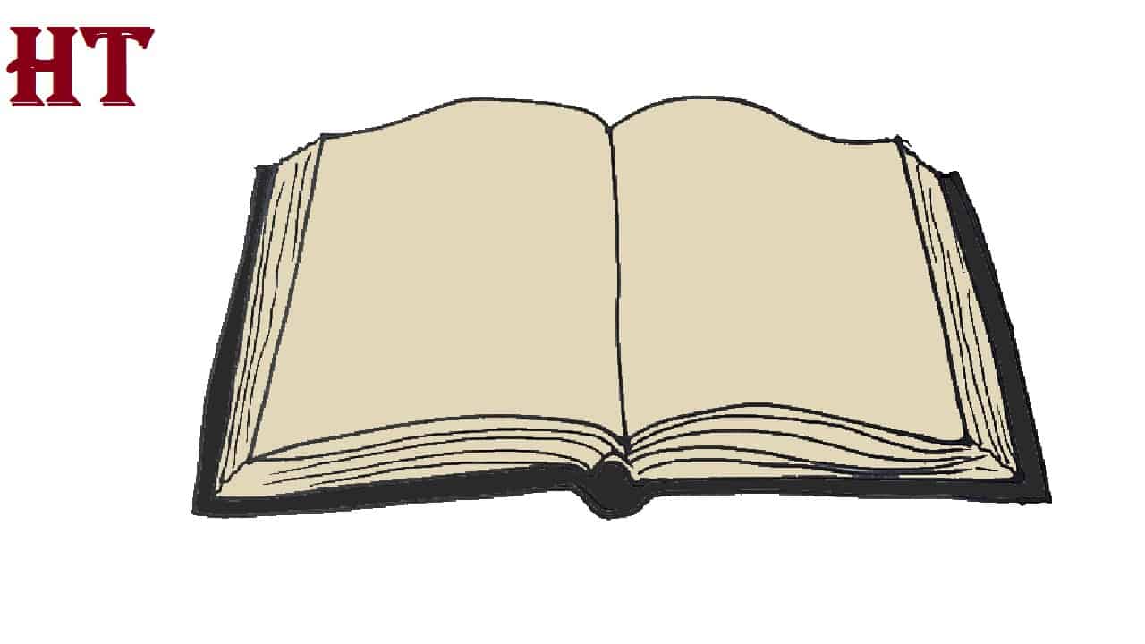 How to draw an open Book Step by Step