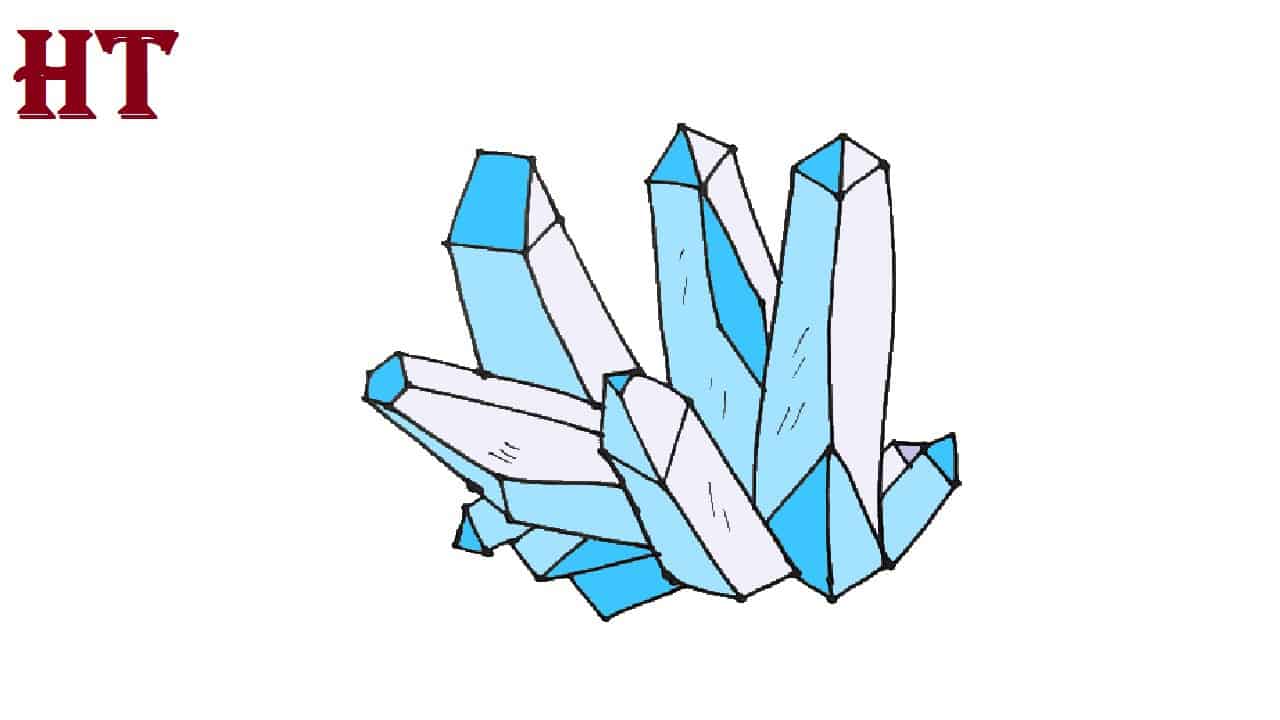 How to Draw Crystals Step by Step