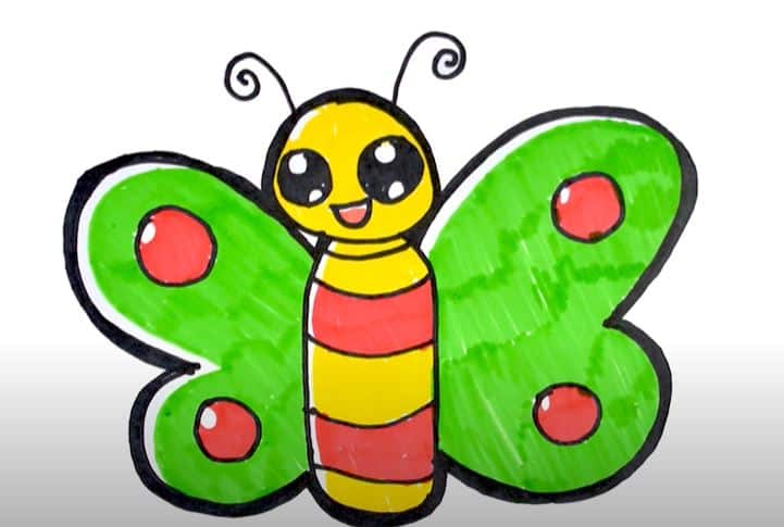 Butterfly Drawing for Kids || How to draw a Butterfly Easy