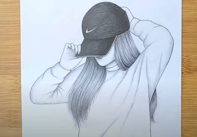 Hidden girl face drawing easy with pencil – How to draw a girl