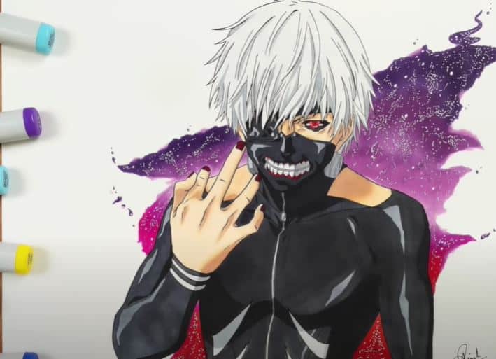 How to Draw Ken Kaneki with Pencil – Anime Boy Drawing