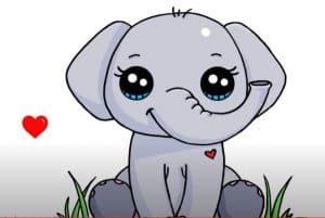 How to Draw an Elephant Cute and Easy