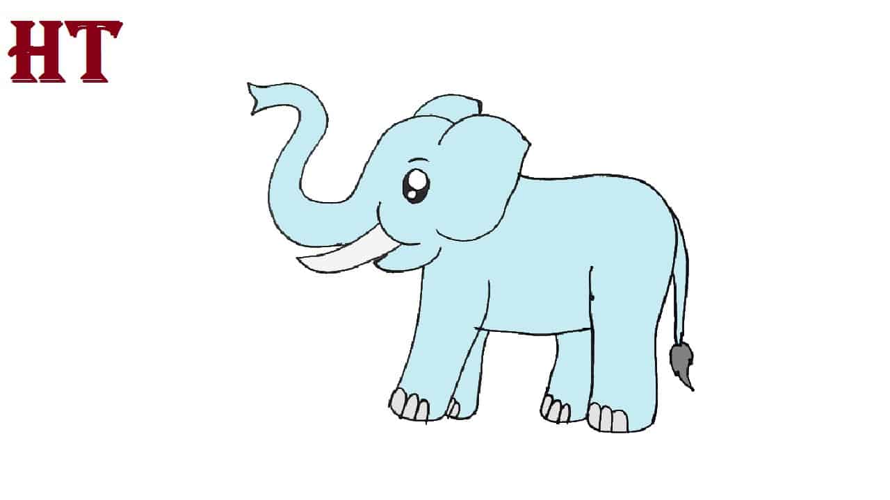 How to draw a Cartoon Elephant Step by Step