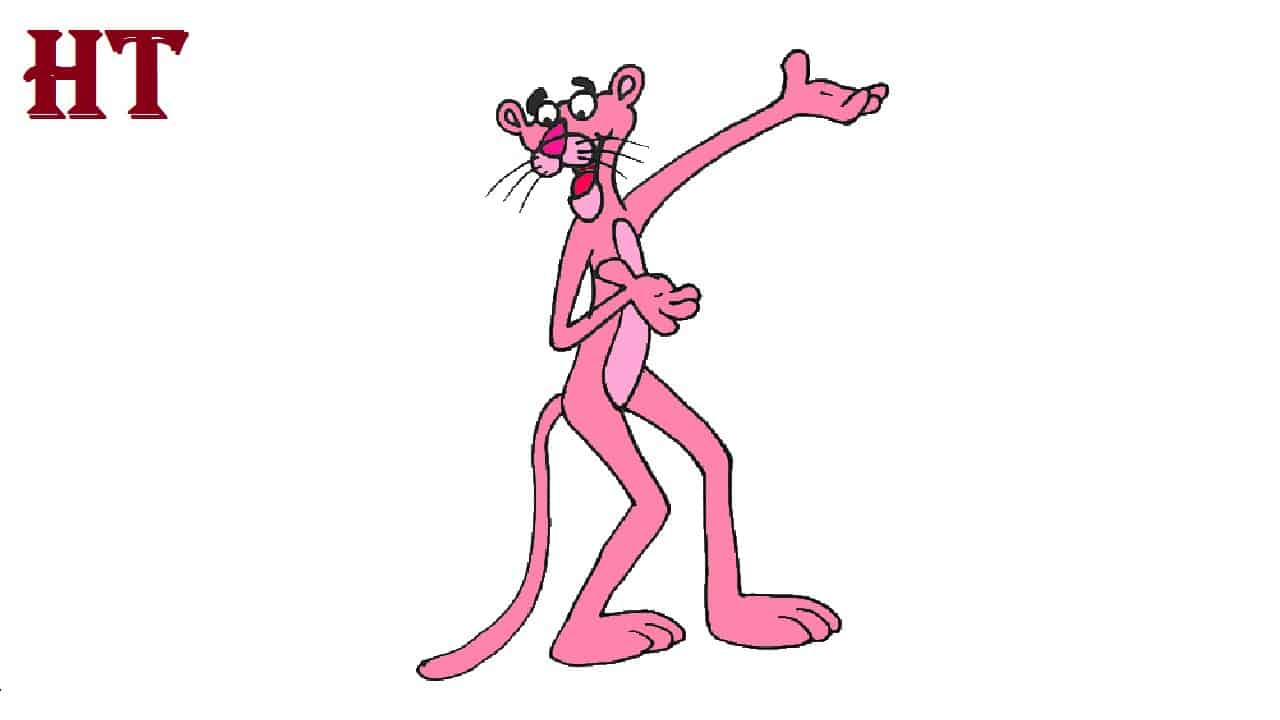 How to draw the Pink Panther Step by Step Easy