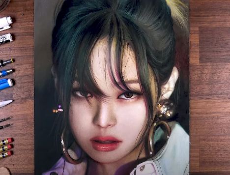 Blackpink Jennie Drawing with Pencil