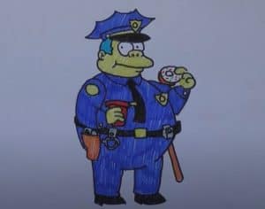 How to Draw Chief Wiggum Step by Step