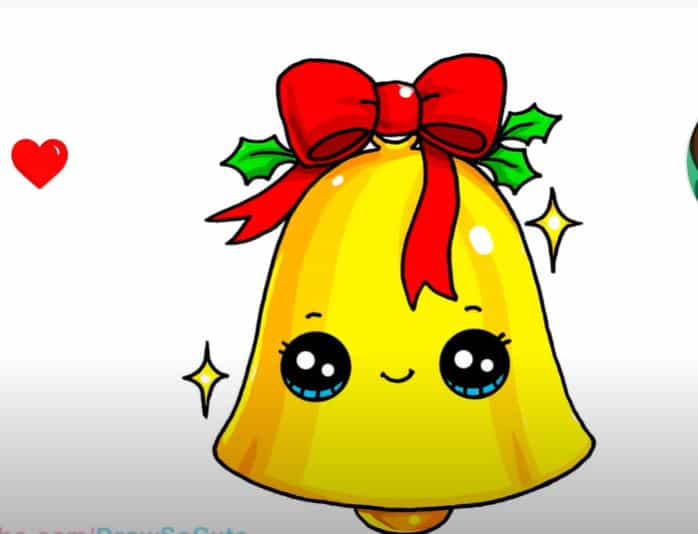 How to Draw a Christmas Bell cute and easy