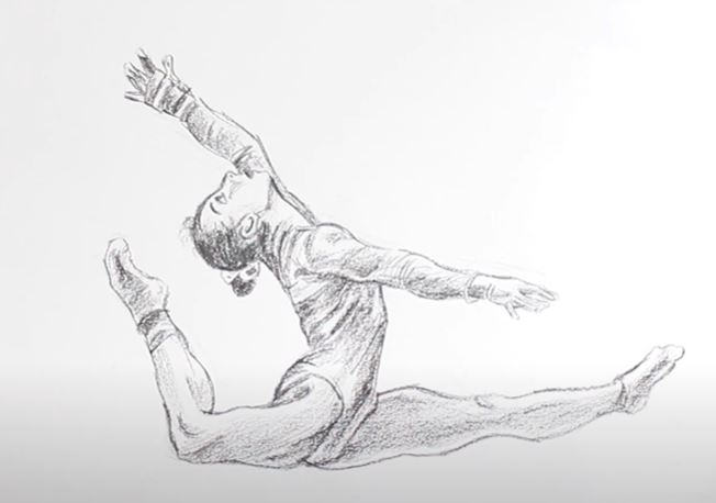How to Draw a Gymnast easy with Pencil || Gymnast drawing step by step