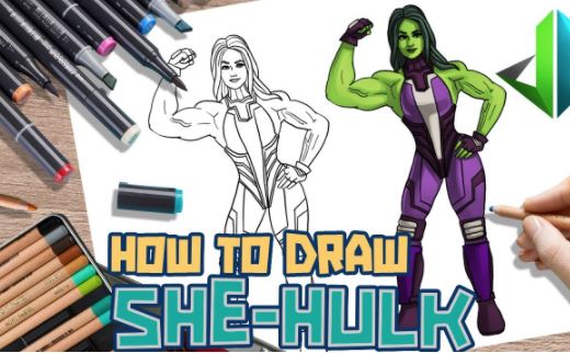 How to draw She Hulk Step by Step