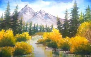 Mountain Lake Painting using oil pastel - Scenery Painting Tutorial