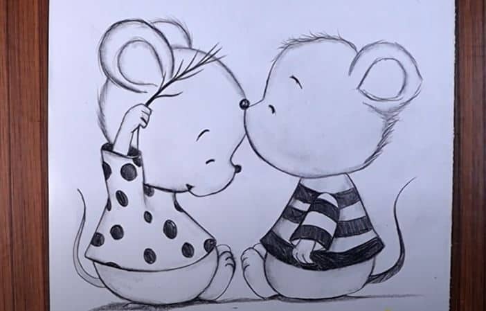 Cartoon Mouse Drawing easy  | Two Mouse Drawing for kids