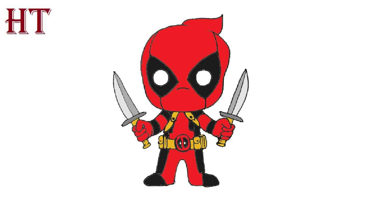 How to draw Chibi Deadpool Step by Step