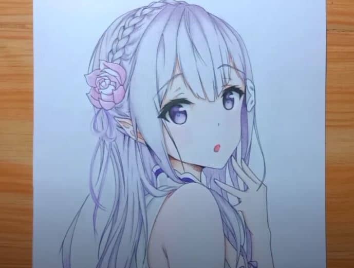 Cute anime girl drawing easy with Pencil – How to draw anime girl face