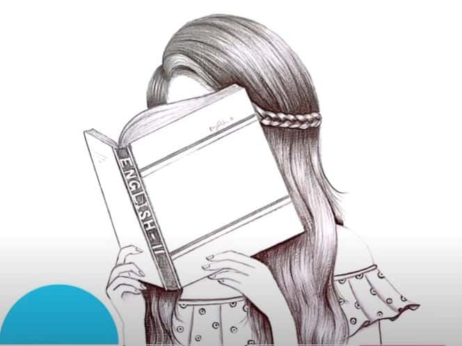Drawing of a girl studying with Pencil || How to draw a Girl Step by Step